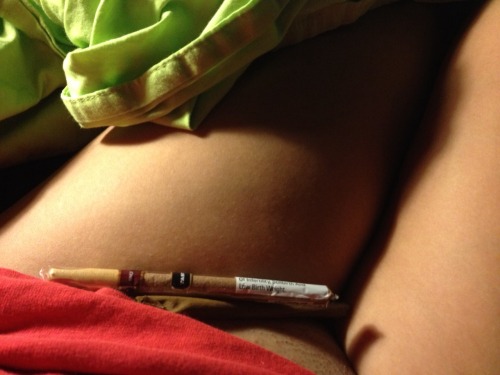 daddys-nerdy-girl:Blunt, black, and no pants, awesome way to wind down ☺️