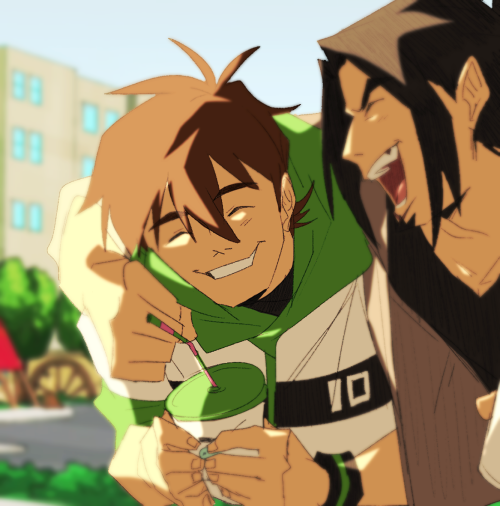 A happy Omnitrix Ben for a change. Having a fun day out chilling with Kevin.