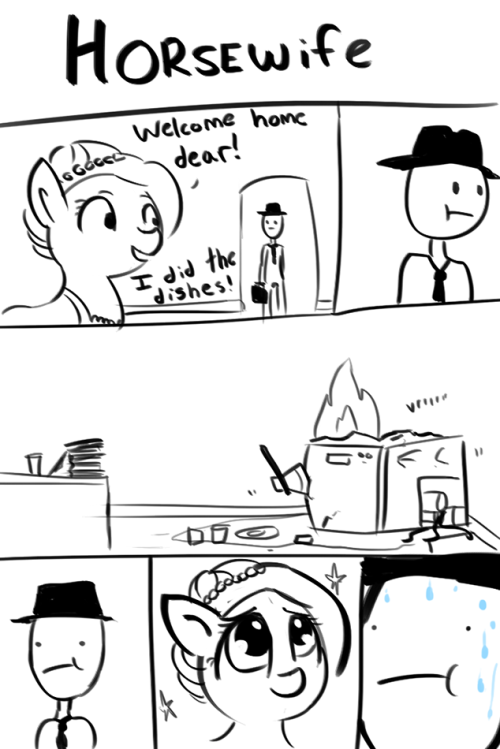 thehorsewife:  I thought i’d do something a little different. The Horse Wife is coming up on 6000 followers! So I thought I would celebrate that will the original 3 Horsewife comics I drew that prompted my friends to suggest I share my silly doodley