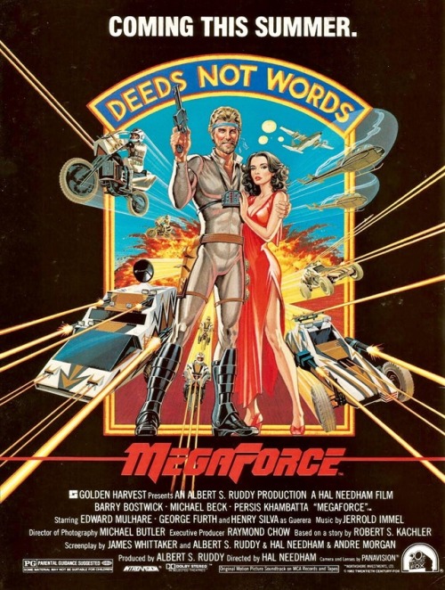 Posters, images, toys, and an Atari 2600 game: box office dud, MegaForce (1982).Sometimes I wonder w
