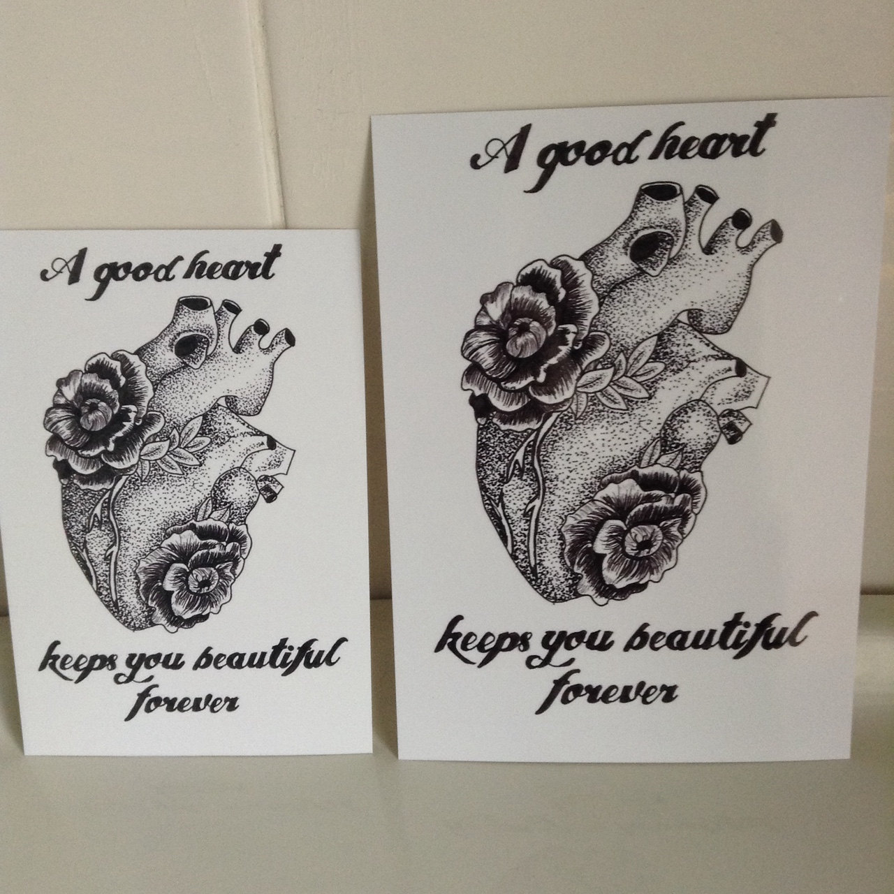 tattoosandswag:  Hand Drawn Heart Design With Quote - Print   Original design done