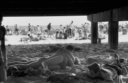  1959, Under the boardwalk at Coney Island. 