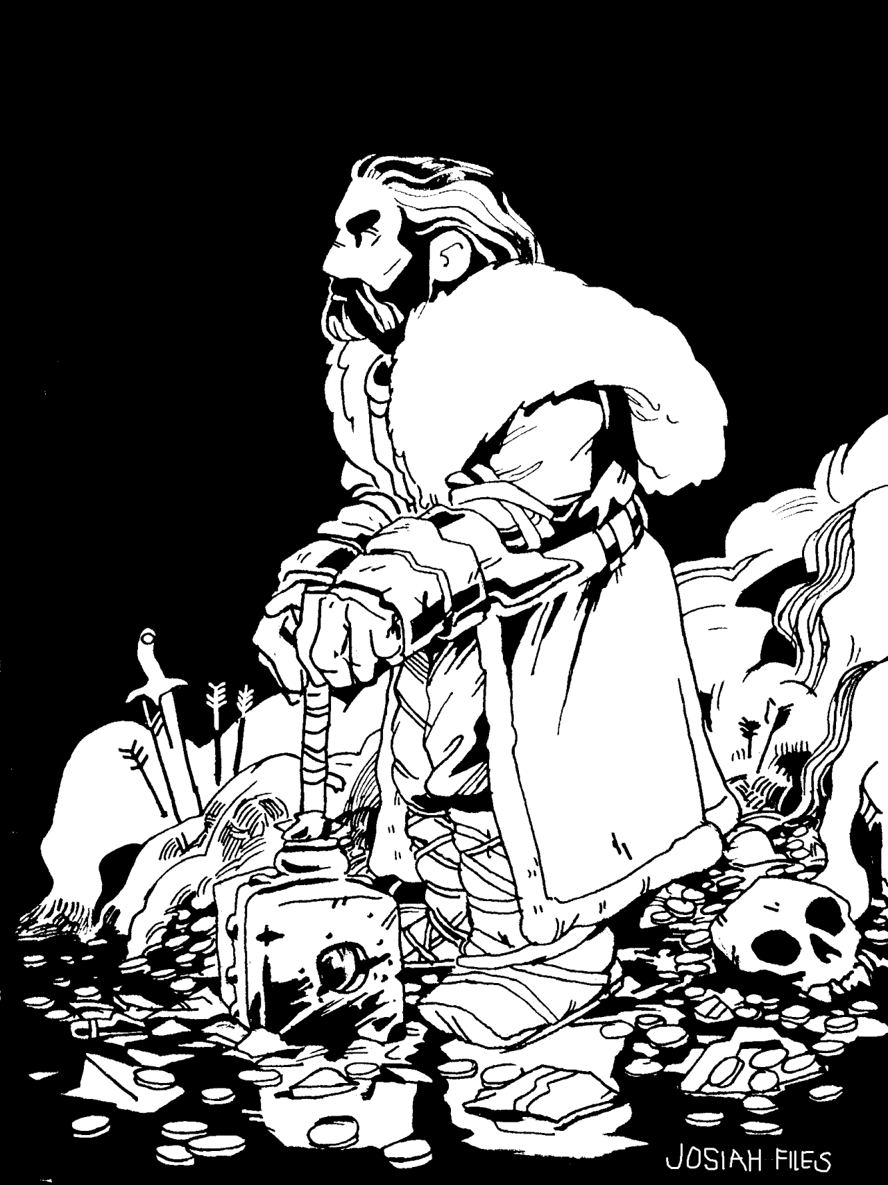 josiahfiles:  2014, the year i started inking everything with intense black backgrounds