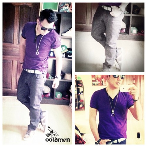 #ootdmen :And they say you have to got the guts to wear purple #ootd #ootdmagazine #lookoftheday #lo