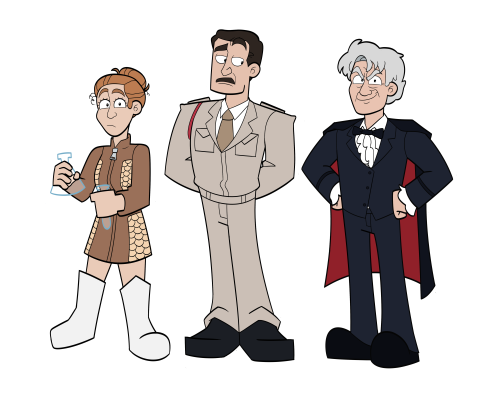 blufruity:The Third Doctor Era was a surprise fav!Want these as Stickers? Find them on my Redbubble!