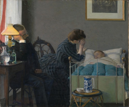 After a Vigil  -   Jacob Bratland  1888Norwegian 1859-1906Oil on canvas, 139  x 164 cm.