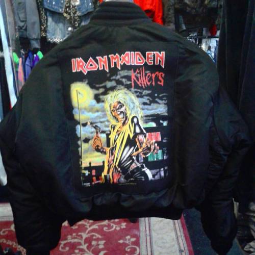 Iron Maiden bomber jacket from Bowsdontcry clothing. #bowsdontcry #noirkennedy #ironmaiden #alternat