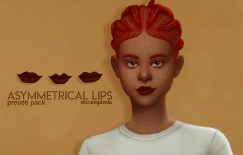 vibrantpixels:have some asymmetrical lips — [google drive]they’re…quirky, for lack of a better wordt