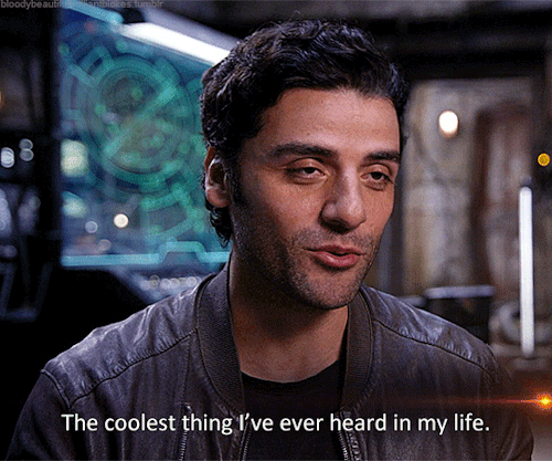 bloodybeautifulbrilliantblokes:“A black X-Wing.”Oscar Isaac behind the scenes of Star Wars: The Forc