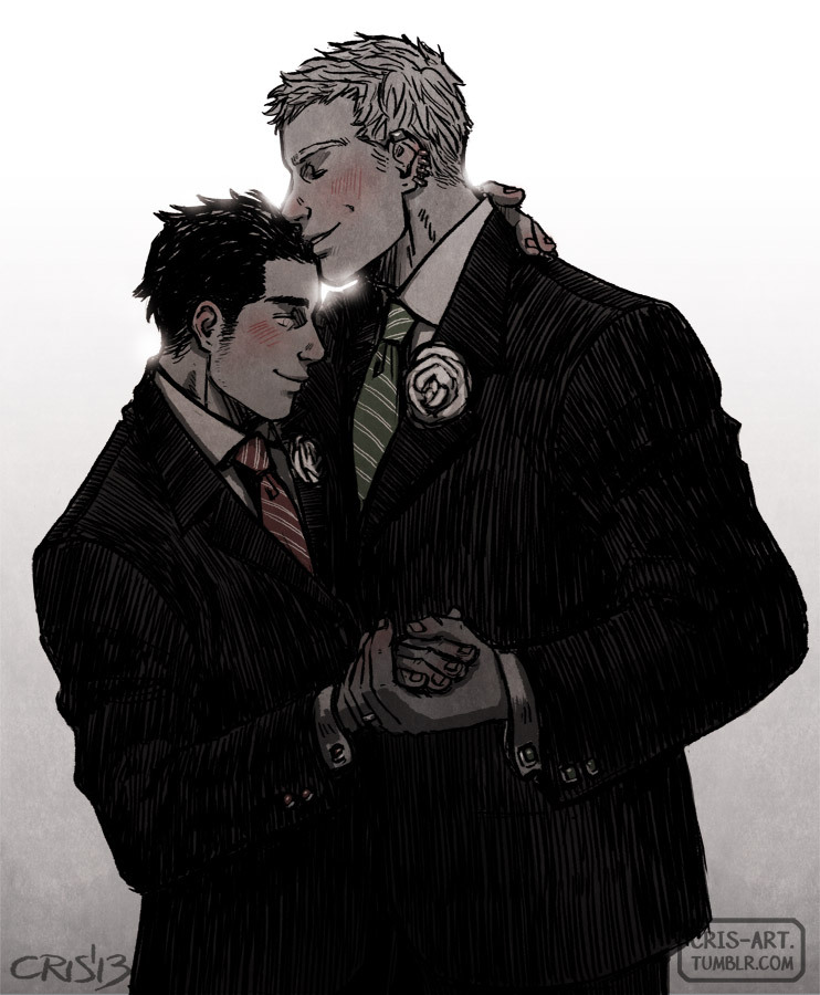 cris-art:  “The first dance”, A fanart of the wedding in my AU I hope you like