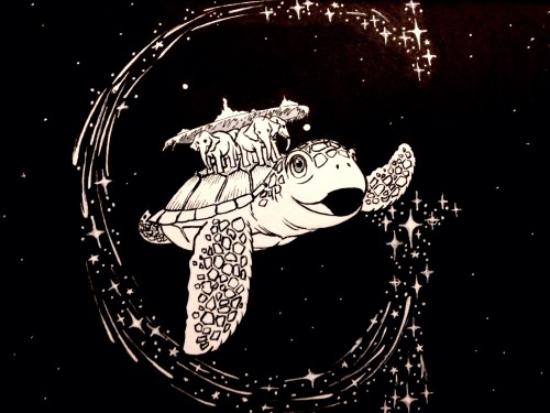 k-cervantes: G is for Great A'Tuin Inktober 20 “Actually, the philosophers have got it all wro