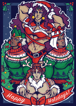 barathighs:  habby holidays from the pillar family (and me) !!!✧ print is up for sale on my storenvy! ✧there is only a limited amount, so order yours today for the holiday!! 