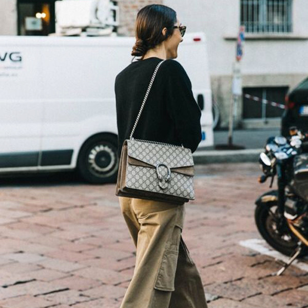 Trending bag at fashion weeks street style: Gucci...