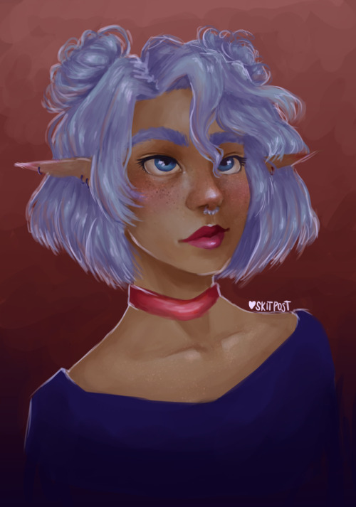 skitpost: i was trying to see how quickly i could paint without reference but then i liked it so her