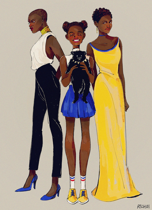 accras: Black Panther ladies by Richoi