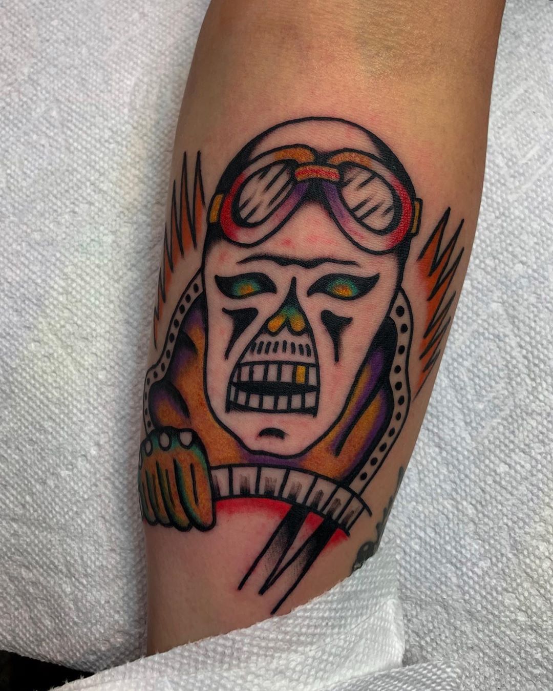 Speed Skull by Topper  Philadelphia Eddies  Black and Grey Tattoos   Last Sparrow Tattoo