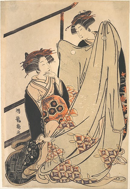 Two Beauties Looking at KimonoArtist: Isoda Koryūsai (Japanese, 1735–ca. 1790)Period: Edo period (16