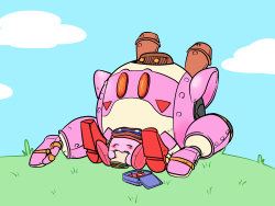 shroomcave:  Kirby stops for a lunch break!