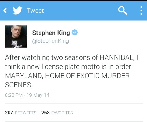 Porn hannibaltriumphant:  Stephen King tweets photos