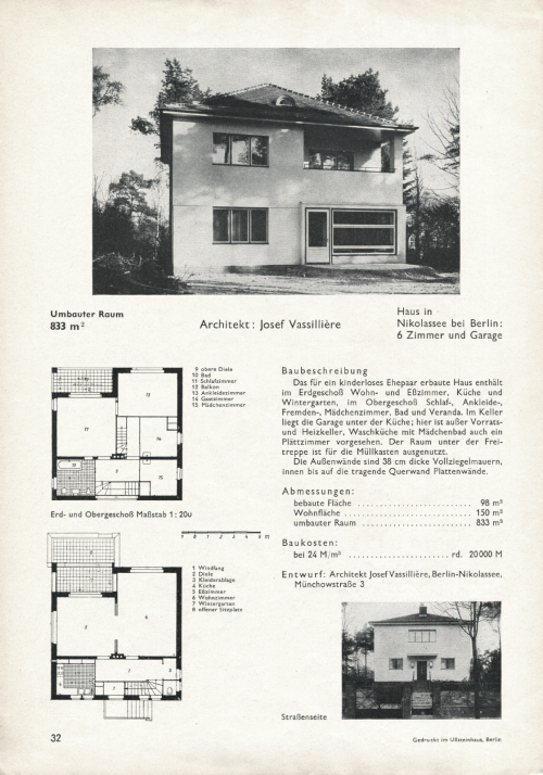 Germany, 1941: House in BerlinA two-story house with entrance hall, toilet, living room, dining room
