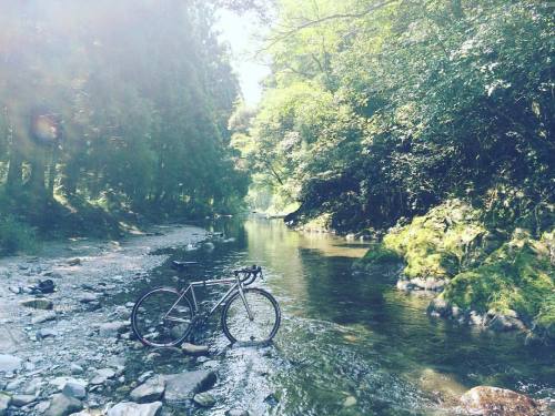 osamuito:  川があったら迷わず入るのが #ridehamamatsu style #roadlikethese #river #cyclingphoto #instacycling #roa