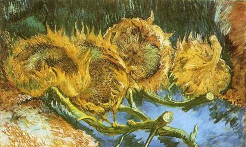 love:Four Cut Sunflowers, 1887 by Vincent Van Gogh