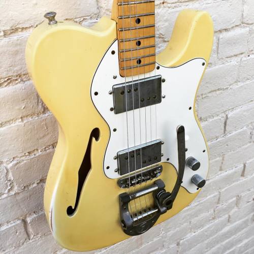 collarcityguitars:1975 Fender Telecaster Thinline w/ factory Bigsby. For sale on our reverb.com page