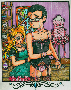 sissificationhypnosis:  forced crossdressing art by ninjakitten22