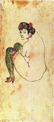 rivesveronique:  Woman With Green Stockings - Pablo Picasso 1881 – 1973  