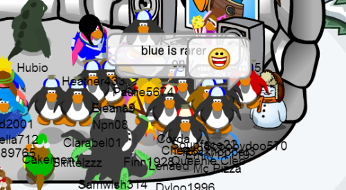 I MADE A HUGE GROUP OF FLYING PENGUINS ON CLUB PENGUIN AND WE WENT RAIDING OTHER PEOPLE’S IGLO