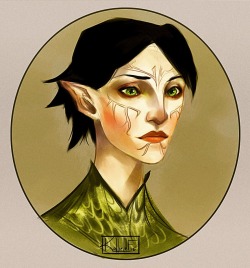 kallielef:  A little sketch portrait I cleaned up over lunch. Love this girl’s eyes! 