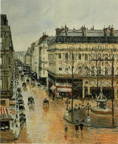 artist-pissarro:Rue Saint Honore, Afternoon, Rain Effect, 1897, Camille PissarroMedium: oil,canvas