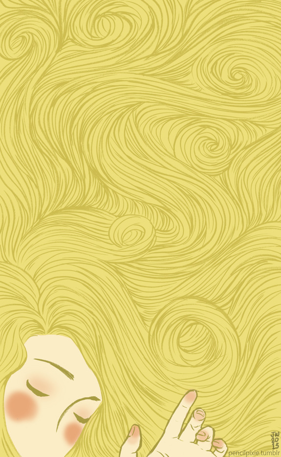 pencilpixie:  sleeping beauty, pentel brush pen and photoshop &lt;3