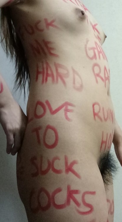 hairychinesegirl: If u want to order a full nude pic of me writing whatever u want on my body, drop 