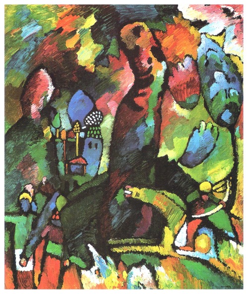 Picture with archer, 1909, Wassily KandinskyMedium: oil,canvas