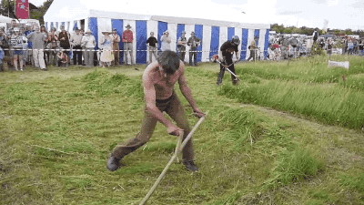 chekhovandowl:  sparkafterdark:  osamusato:  gifsboom:  Weed Whacker vs Scythe. [video]  grasscon  What a farce. Not only is the contest weighted towards the scythe because Weed Whackers are meant for edging and trimming of WEEDS in hard to reach places,