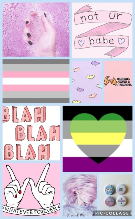 moodboards-lgbtq:Demigirl/asexual/aromantic/pastel grunge wallpaper for anon