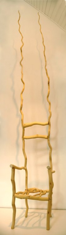 George Peters (American, b. Boulder, CO, USA) - 1: High Chair, Vine Wood  2: Thorn Chair, Rose Stems