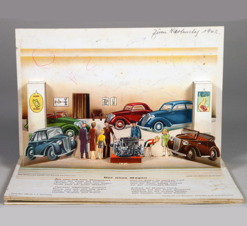 Schreibers Stehauf-Bilderbücher, Pop-up book “Hallo – mein Auto / Hello – My car, 1939. Germany. Ill