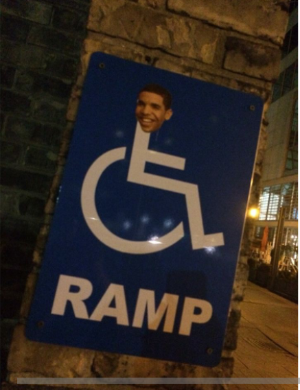 stopdrake2k14:  PEOPLE HAVE BEEN PUTTING DRAKE’S FACE ON WHEELCHAIR SIGNS AROUND TORONTO 