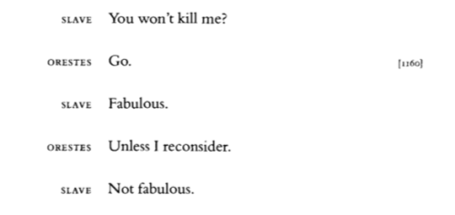 songs-of-the-dark:days-of-reading:“Not fabulous.”Sophocles, Elektra (trans. by Anne Carson)This read