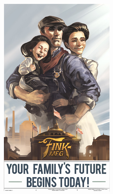 taktik-kewl:  Bioshock Infinite Finkton Propaganda Poster by Ben Lo 