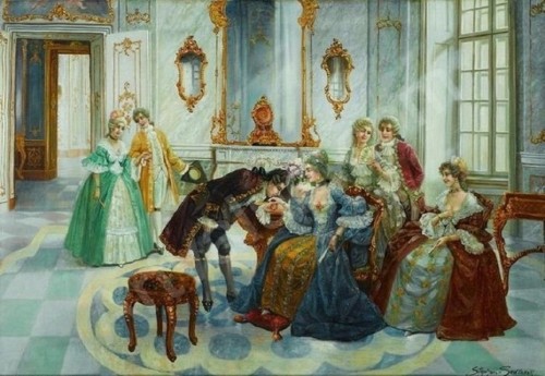 Stephan Sedlacek (1868–1936)Galante scene in courtly society
