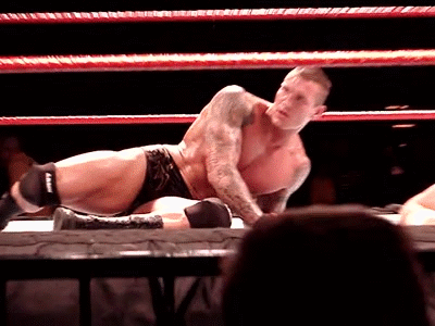 Randy Orton’s seductive crawl towards his opponent would put anyone down for the 3 count! (X)