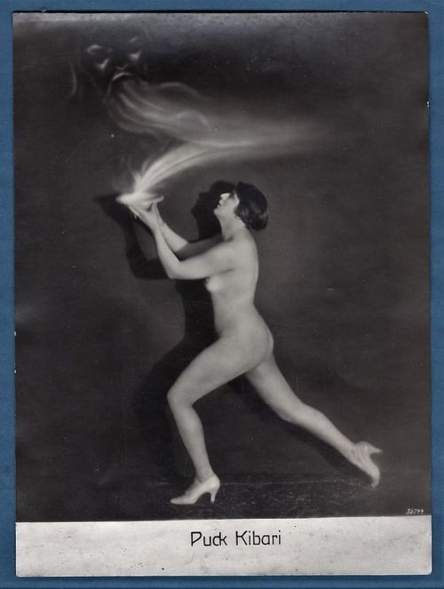 camerettasabauda: Puck Kibari (via vintage photo Puck Kibari nude burlesque dancer girl fire spirit 