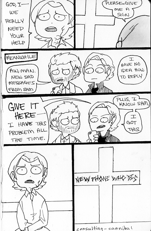 consulting-cannibal:  day 17! god’n’gabe twist on 11x02–largely inspired by