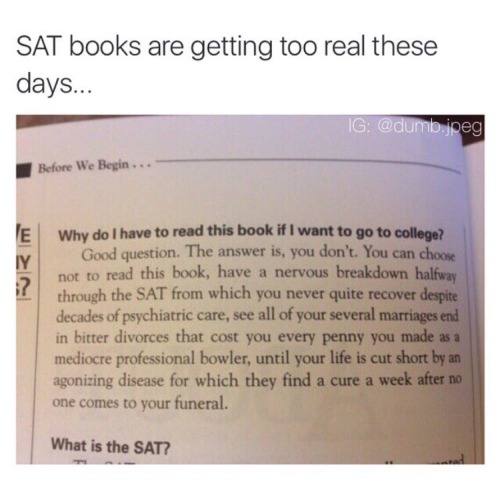 the SAT was fuckin easy idk what y'all are on