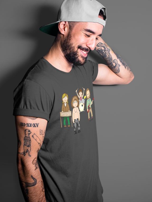 VIPwees Mens T-Shirt ORGANIC Cotton Pop Music Inspired Caricatures Choose Design