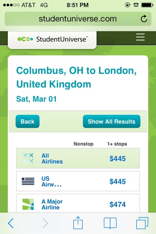 nikatrigga:  ask-irlsashabraus:  ask-irlsashabraus:  FOR PEOPLE BETWEEN THE AGES OF 18-25!!  IF YOU WANTED TO TRAVEL BUT YOU HAVE LITTLE MONEY, I RECCOMEND USING THIS SITE! studentuniverse.com It’s a site for students to travel cheap! This screenshot