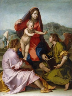   Andrea del Sarto (1486-1530), Madonna della scala (Madonna of the Stairway), ca.1522-23; oil on board, 177 x 135 cm; Museo del Prado, Madrid  